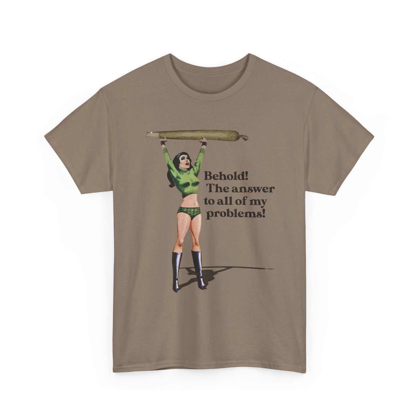 The Answer To All My Problems Weed Graphic T-Shirt Womens Comfy Cotton Tee NEW