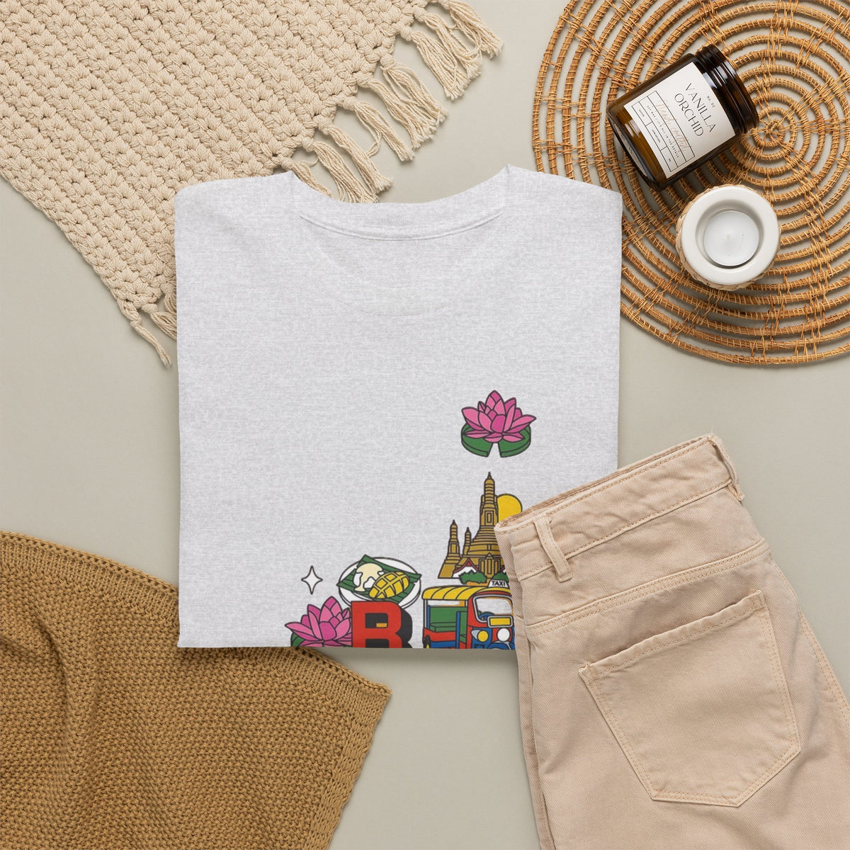 Bangkok Thailand Travel Collage T-Shirt Men's Graphic Tee