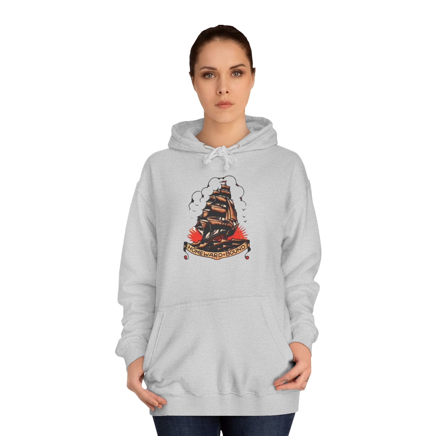 Homeward Bound Graphic Hoodie Sailor Jerry Navy Vintage Unisex College Hoodie
