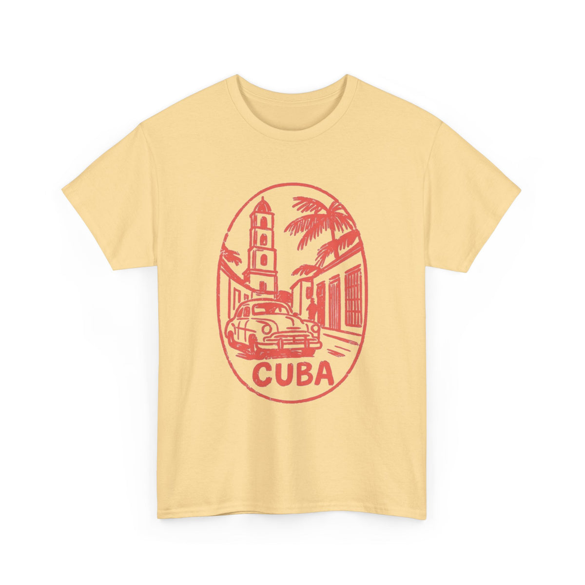 Cuba Graphic T Shirt Men's Retro Travel Heavy Cotton Tee