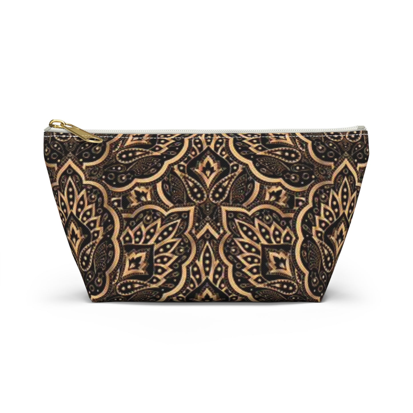 Morrocan All Over Print Travel Bag Multi Color Gold Accessory Pouch w T-bottom