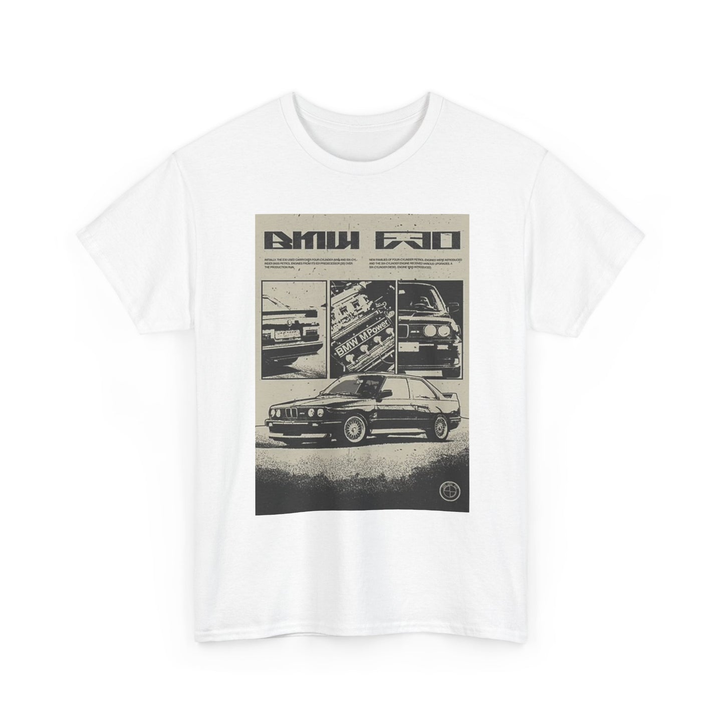 BMW Vintage Poster Graphic T Shirt Retro Car Show Unisex Heavy Cotton Tee