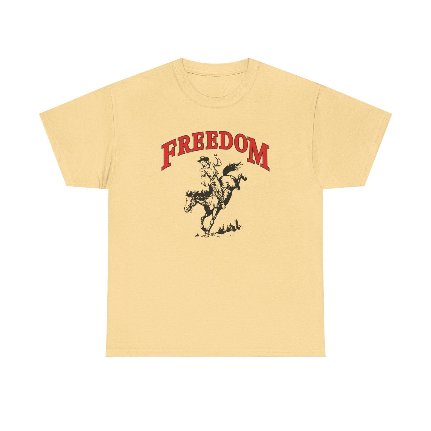 Freedom Western Cowboy Graphic T Shirt Heavy Cotton Tee NEW Gift