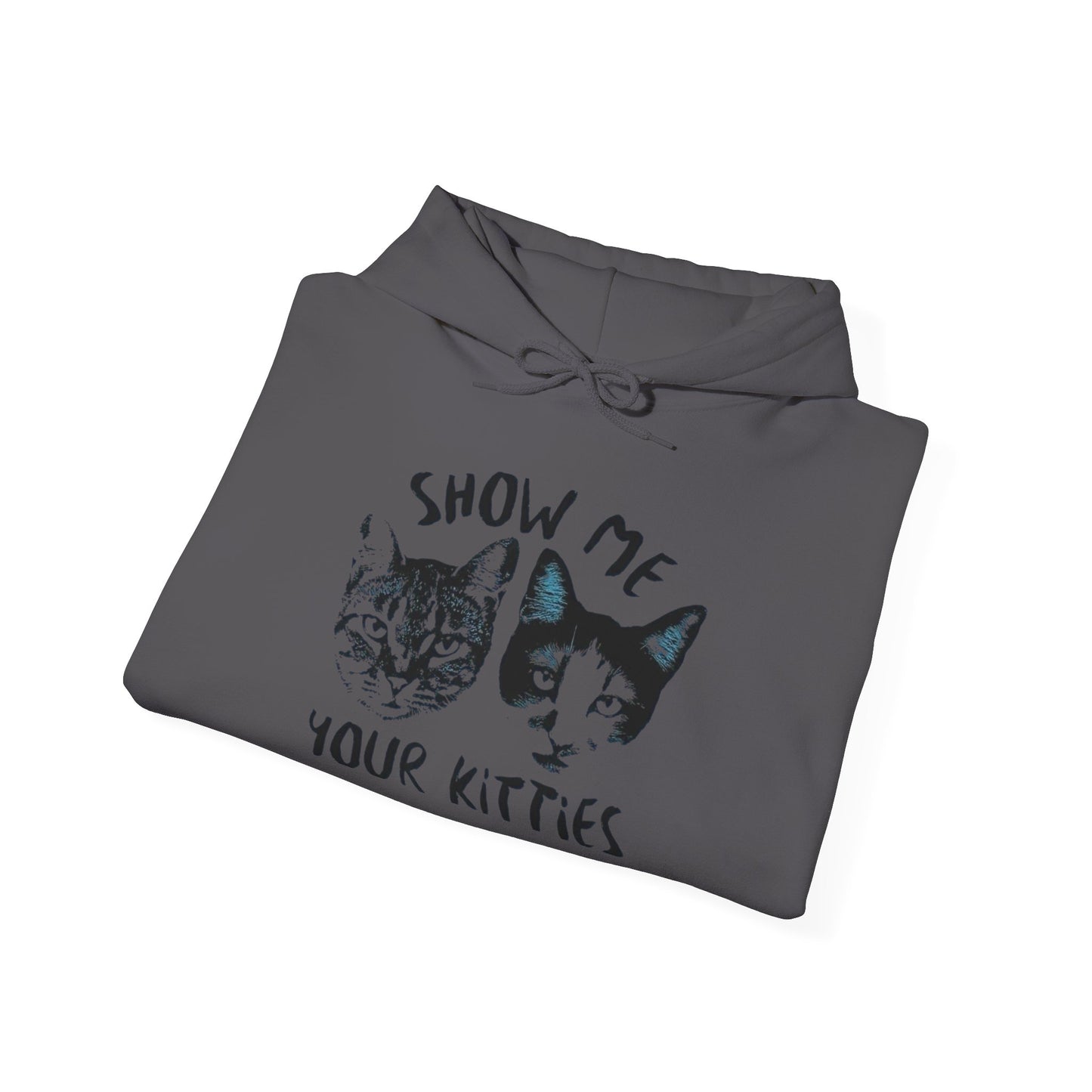 Show Me Your Kitties Funny Graphic Hoodie Unisex Heavy Blend™ Hooded Sweatshirt