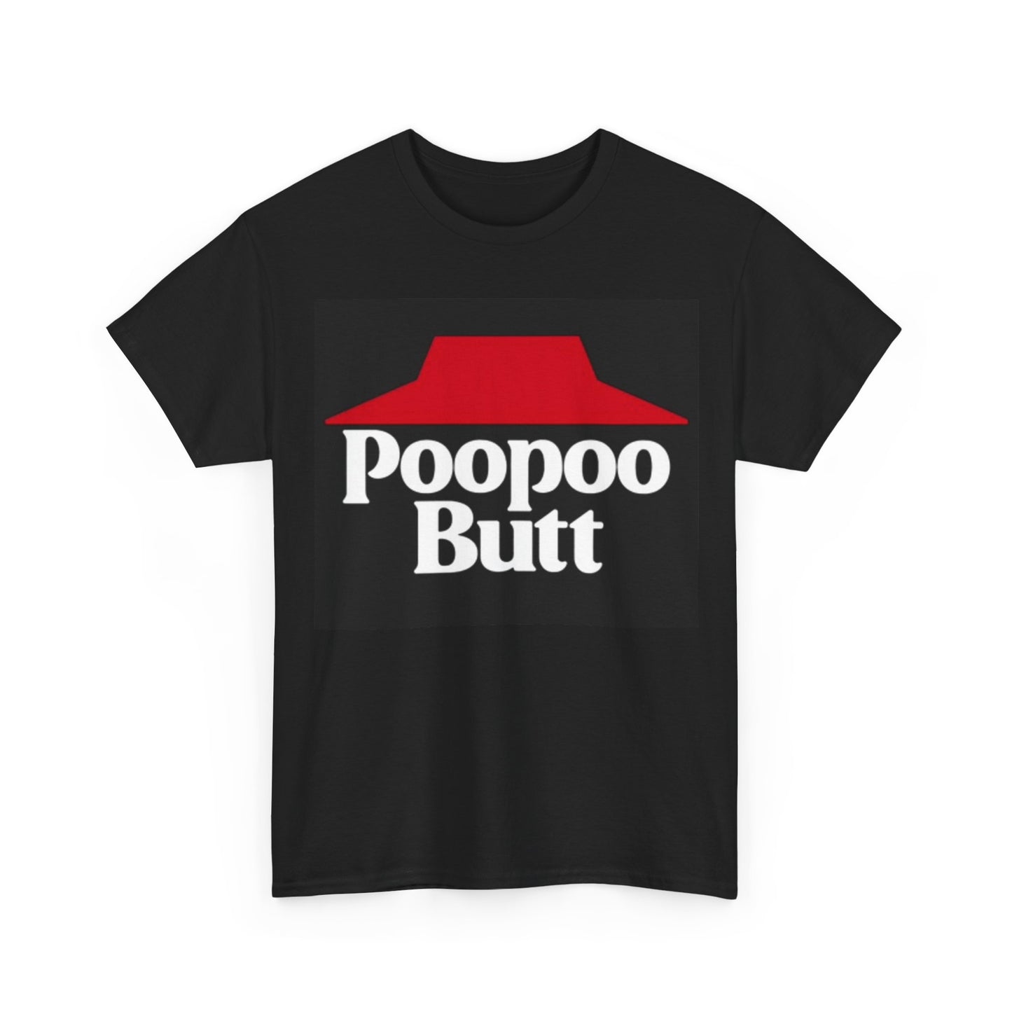 PooPoo Butt Funny Shirt Pizza Logo Retro Comedy Unisex Heavy Cotton Tee