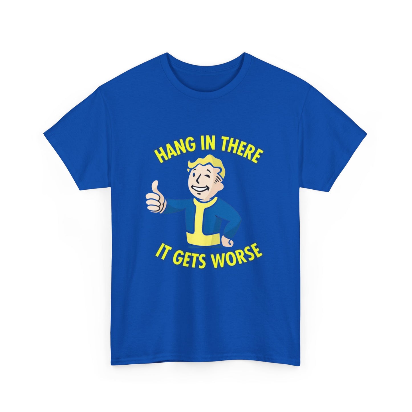 Fallout Graphic T Shirt Hang In There Funny Vintage Game Unisex Heavy Cotton Tee