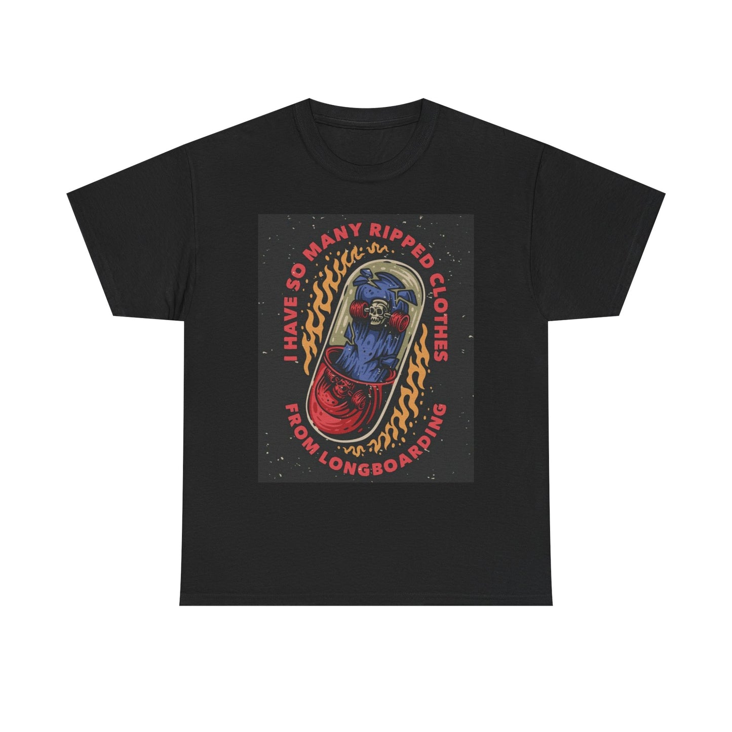 Longboarding Funny Graphic T Shirt Skateboarding Unisex Heavy Cotton Tee