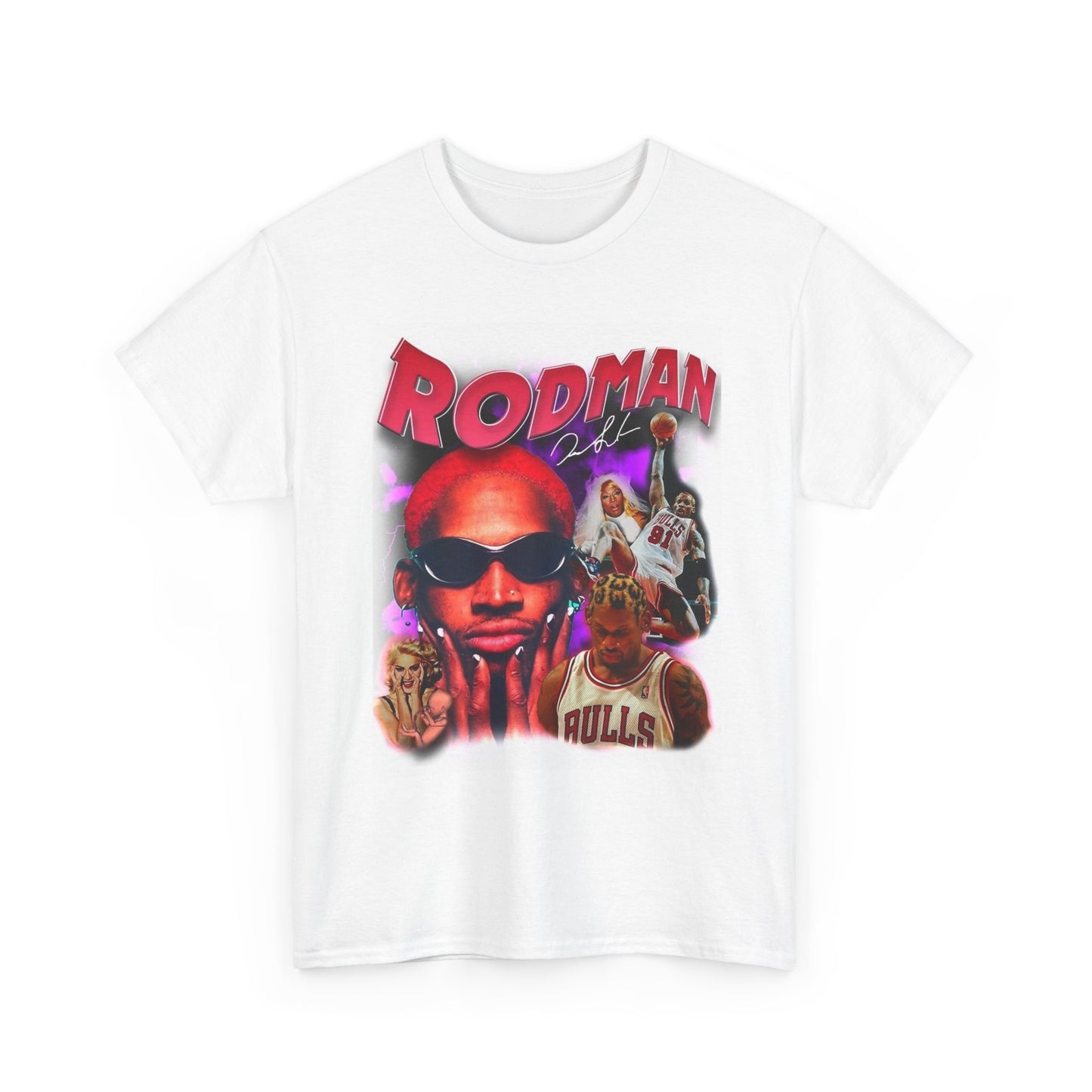 Dennis Rodman Graphic T Shirt Vintage Bulls 90s Unisex Heavy Cotton Tee
