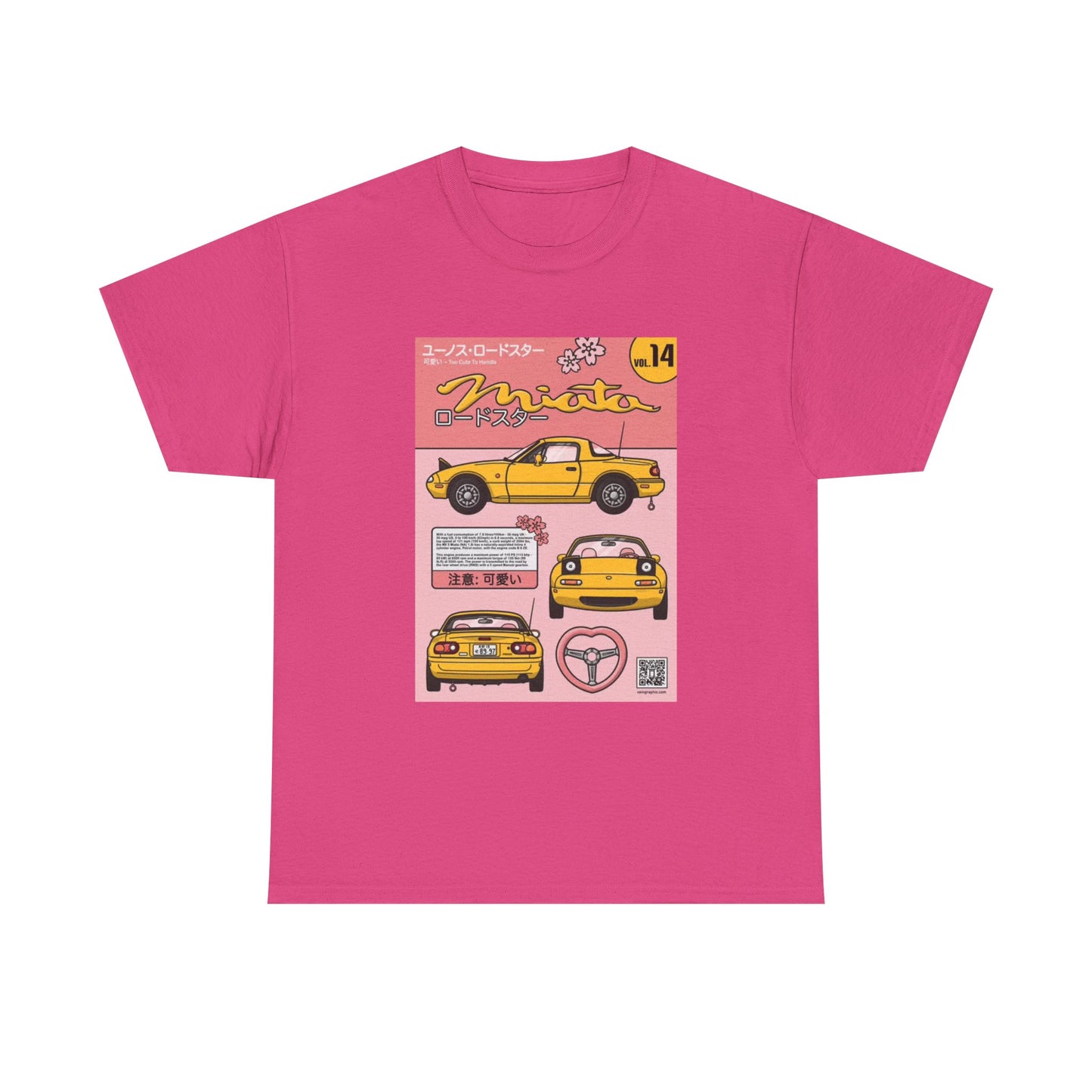 Mazda Miata Tshirt JDM Graphic Anime Cute Unisex Heavy Cotton Tee