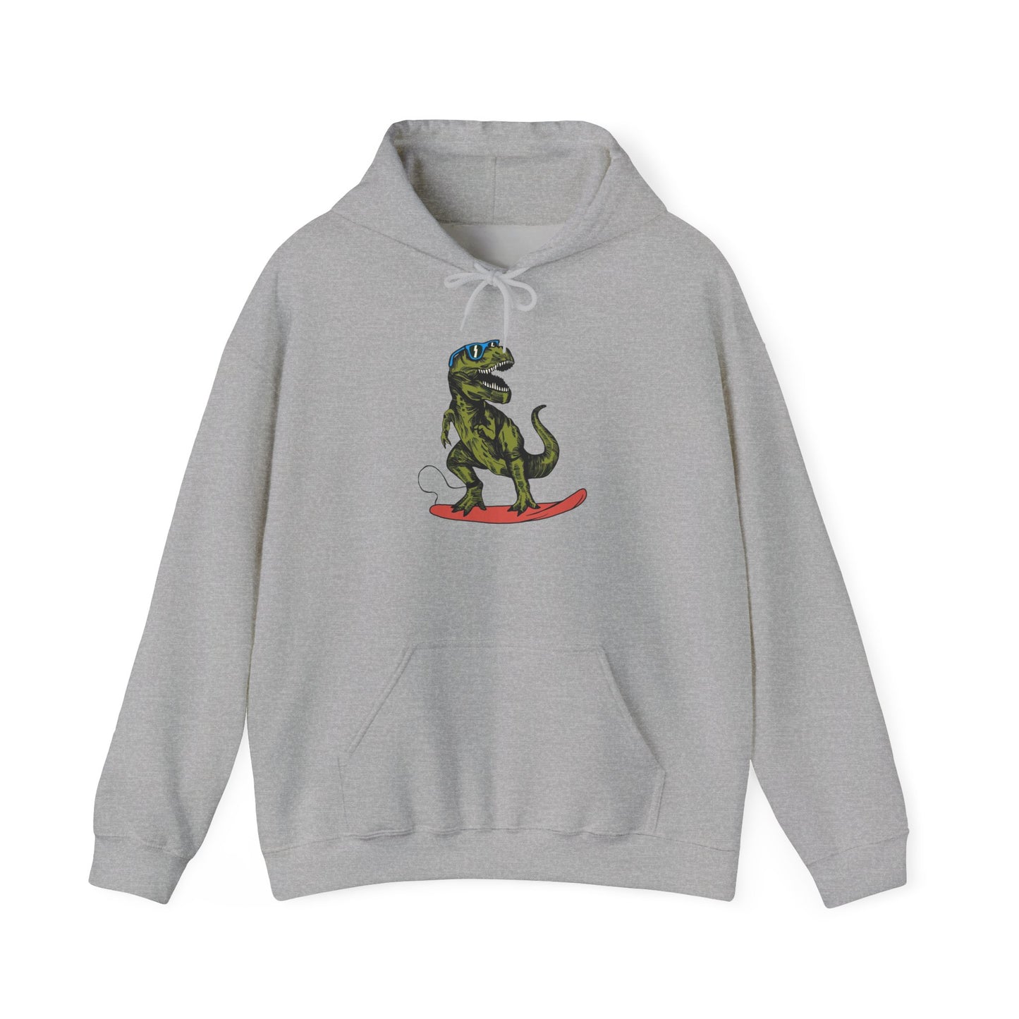 Surfing T Rex Graphic Hoodie Unisex Heavy Blend™ Hooded Sweatshirt