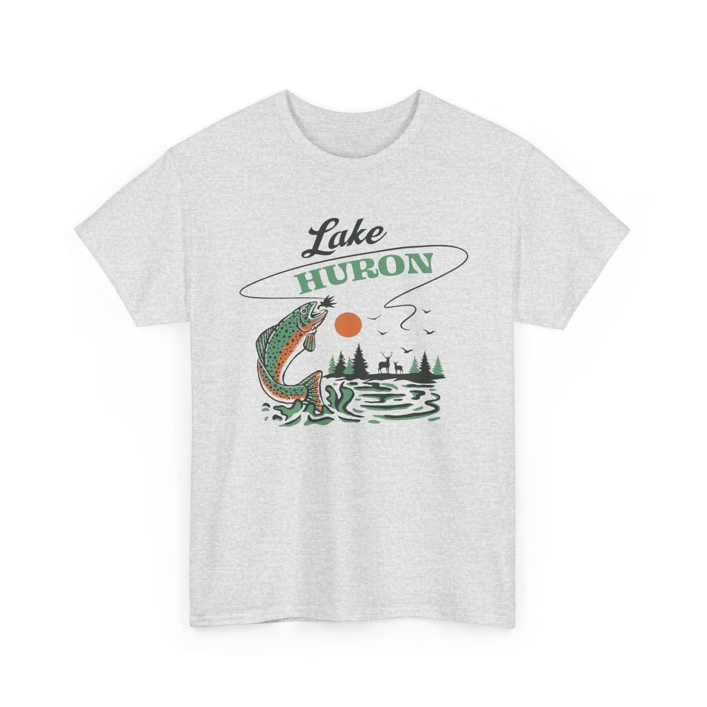 Lake Huron Graphic T Shirt Unisex Heavy Cotton Tee