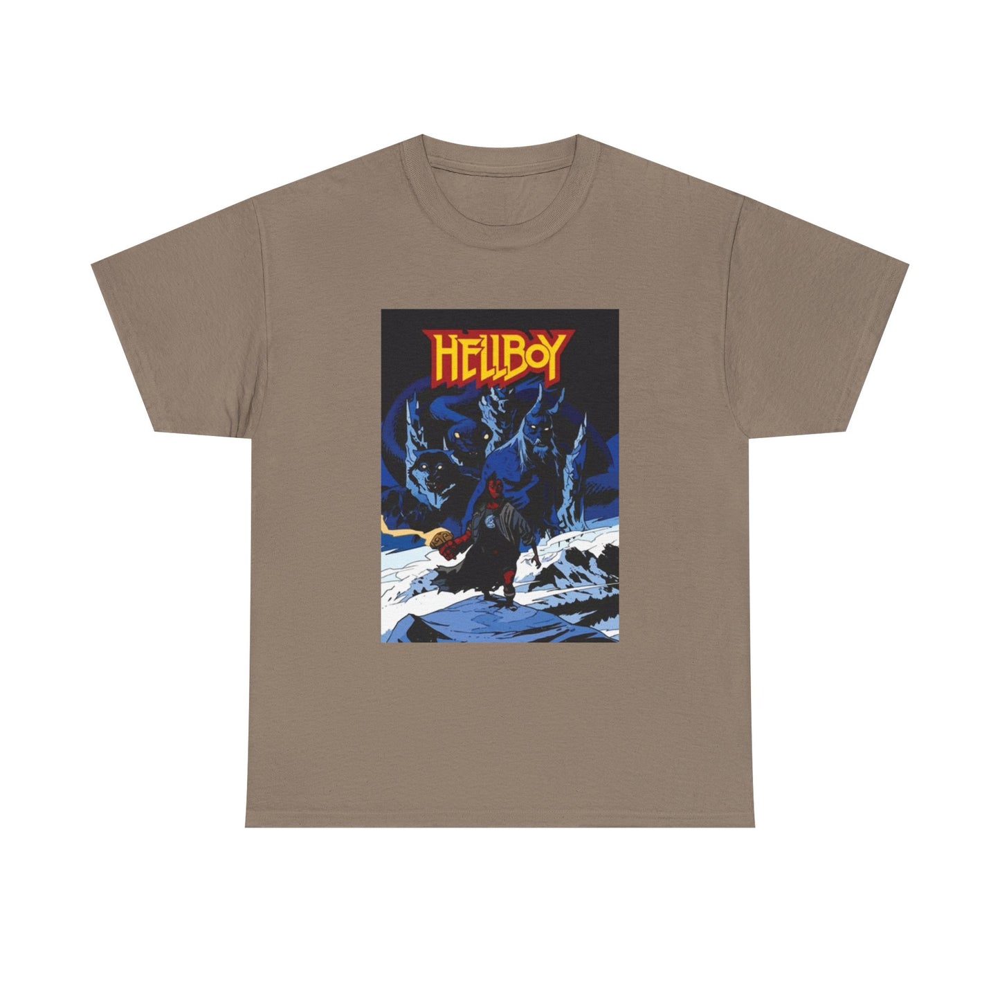 Hellboy Movie Poster Shirt Retro Cartoon Graphic Unisex Heavy Cotton Tee