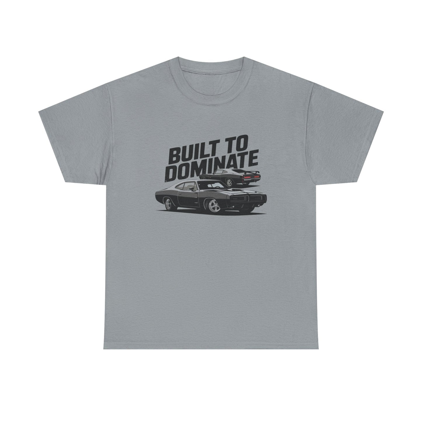 Built To Dominate Muscle Car Graphic T Shirt Men's Heavy Cotton Tee