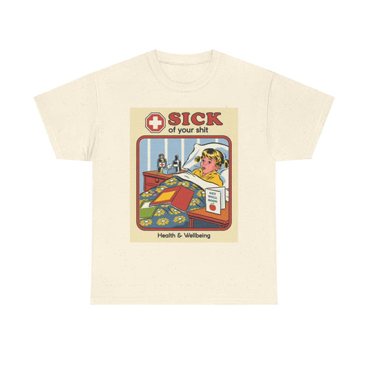Health And Wellbeing Funny Graphic T Shirt Unisex Heavy Cotton Tee