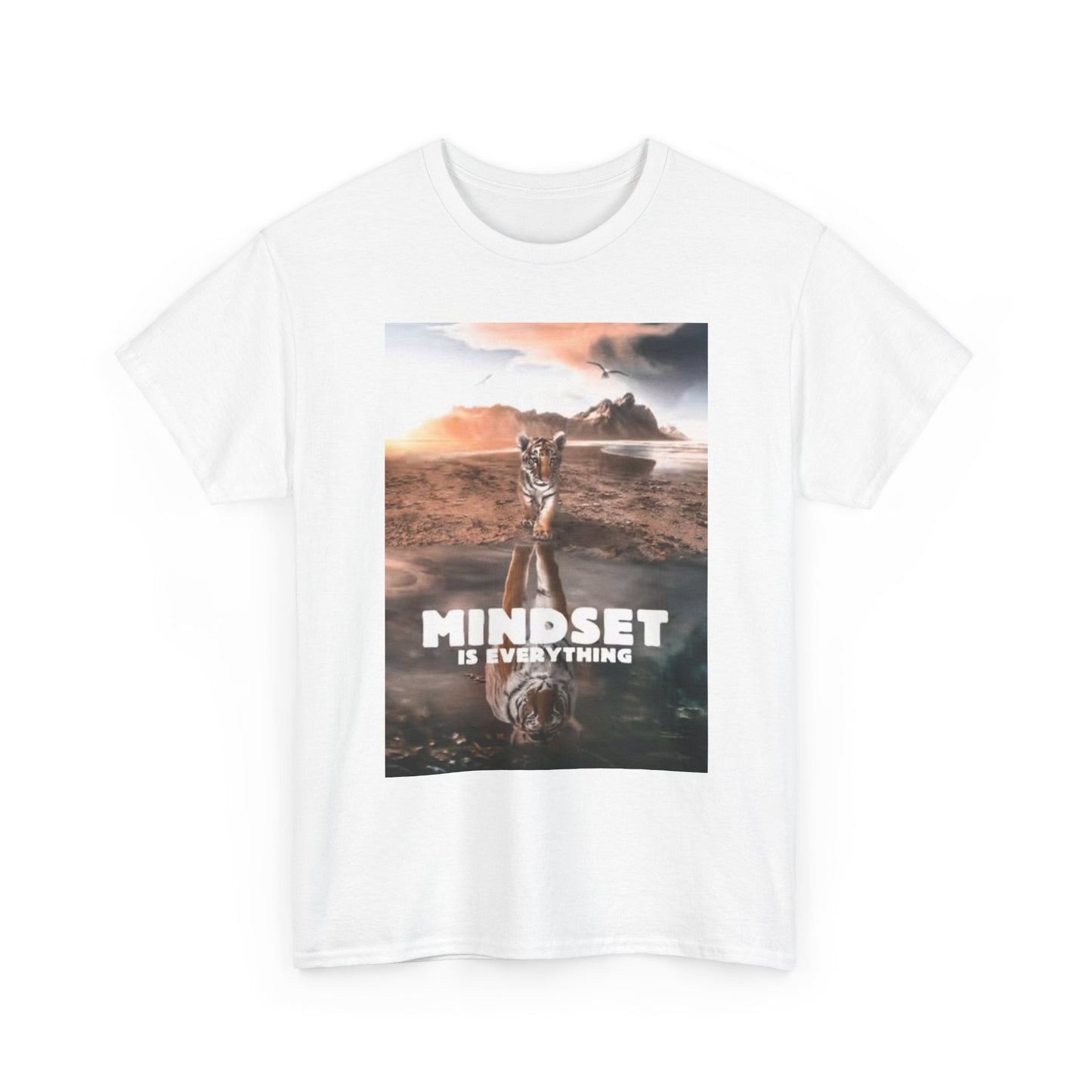 Mindset Is Everything Graphic T Shirt Tiger Art Unisex Heavy Cotton Tee