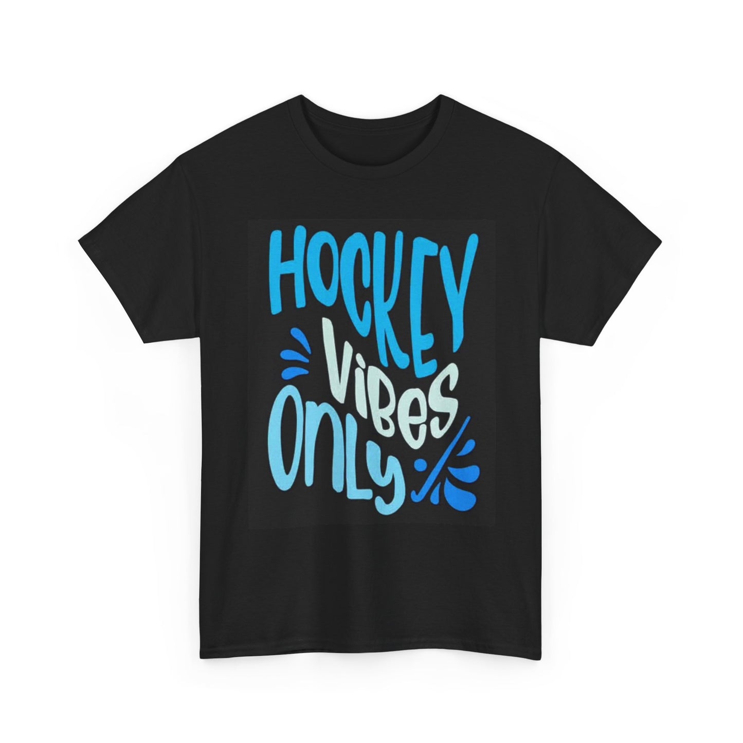 Hockey Vibes Only Graphic T Shirt Sports Unisex Heavy Cotton Tee