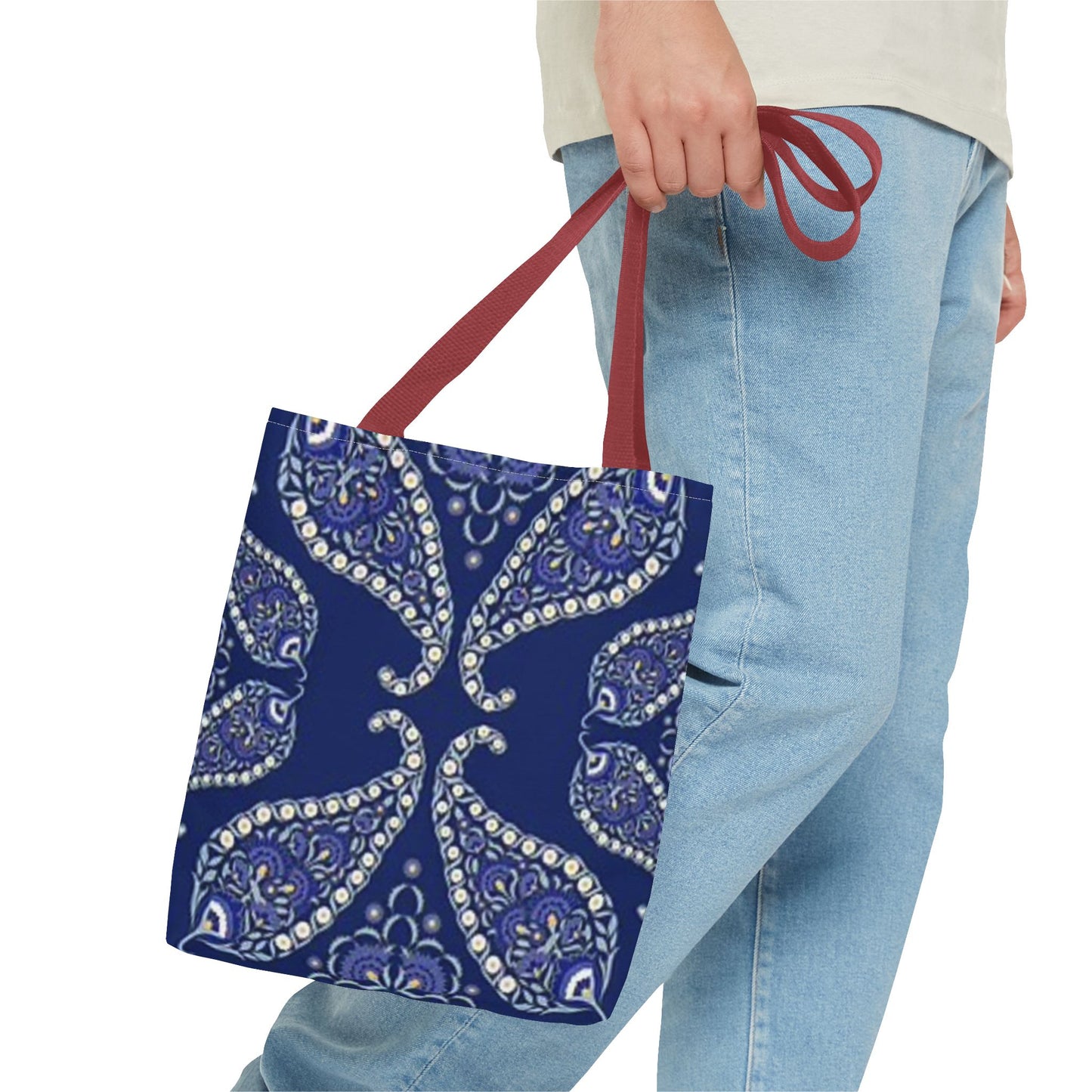 Blue And White Paisley Multi Color BRAND NEW MODERN Tote Bag (AOP)