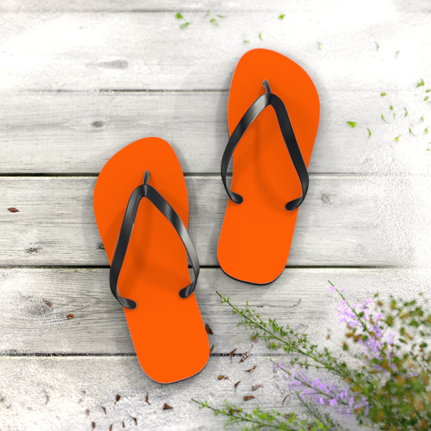 Bright Orange Flip Flops, Sandals Slides, Summer Footwear, Brand New
