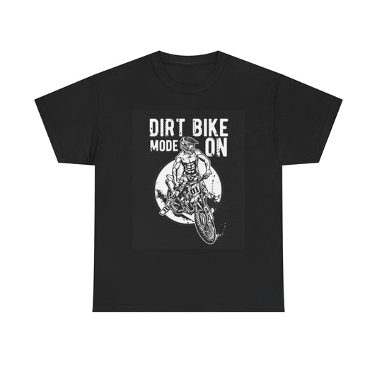 Dirtbike Mode On Graphic T Shirt Retro Motocross Unisex Heavy Cotton Tee