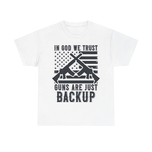 In God We Trust Tshirt God and Guns American Flag USA Unisex Heavy Cotton Tee