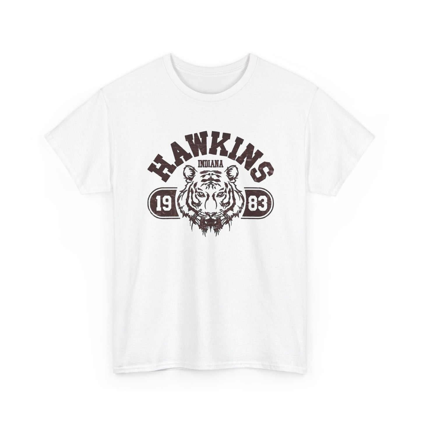 Hawkins Indiana Retro TV Graphic T Shirt Unisex Heavy Cotton Tee