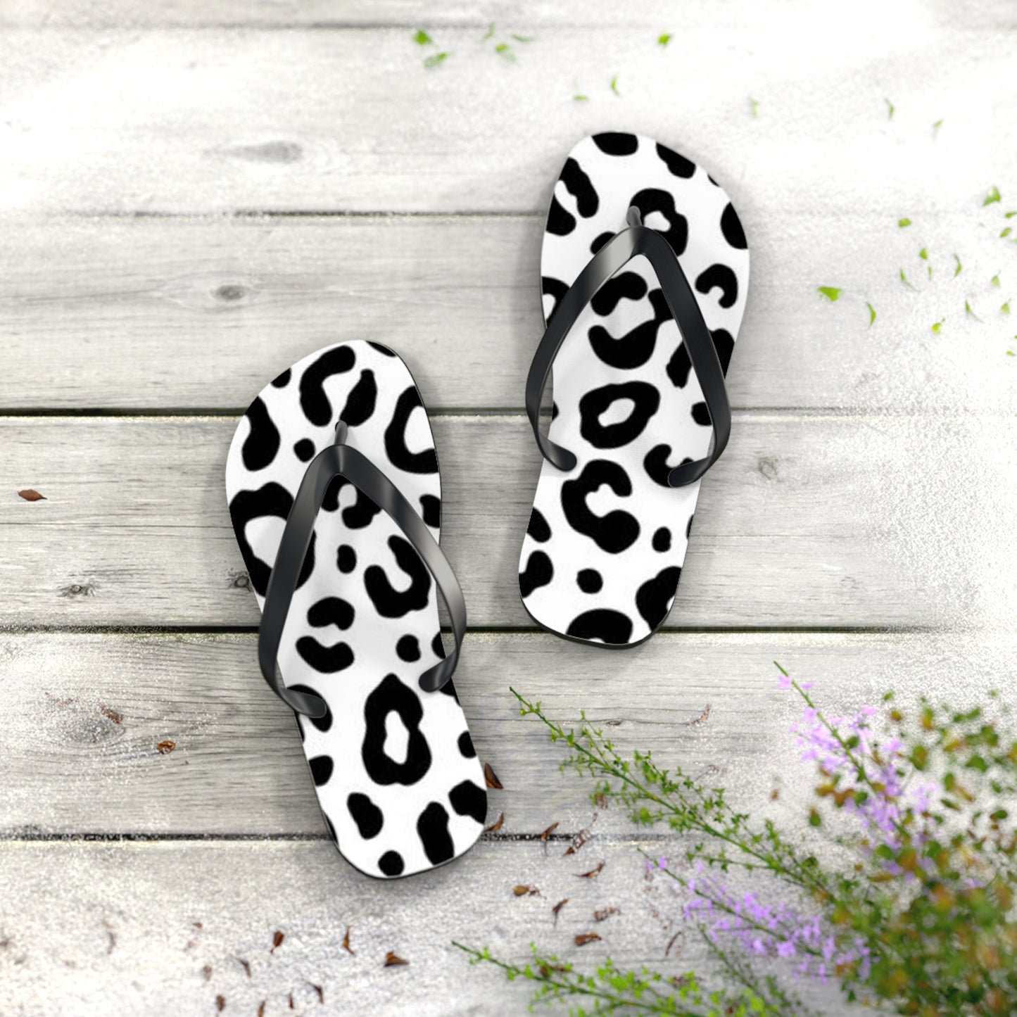 Leopard Print Beach Sandals, Slides for Summer, Flip Flops, Water Resistant