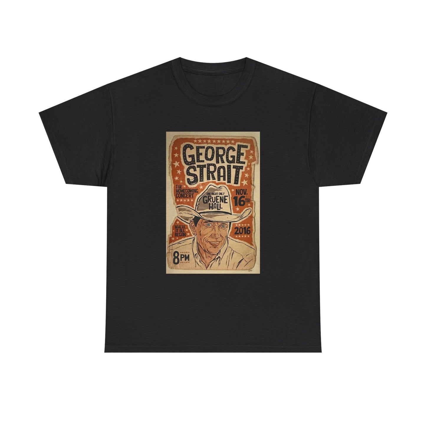 George Strait Tshirt Texas Country Poster Retro Tour Unisex Heavy Cotton Album
