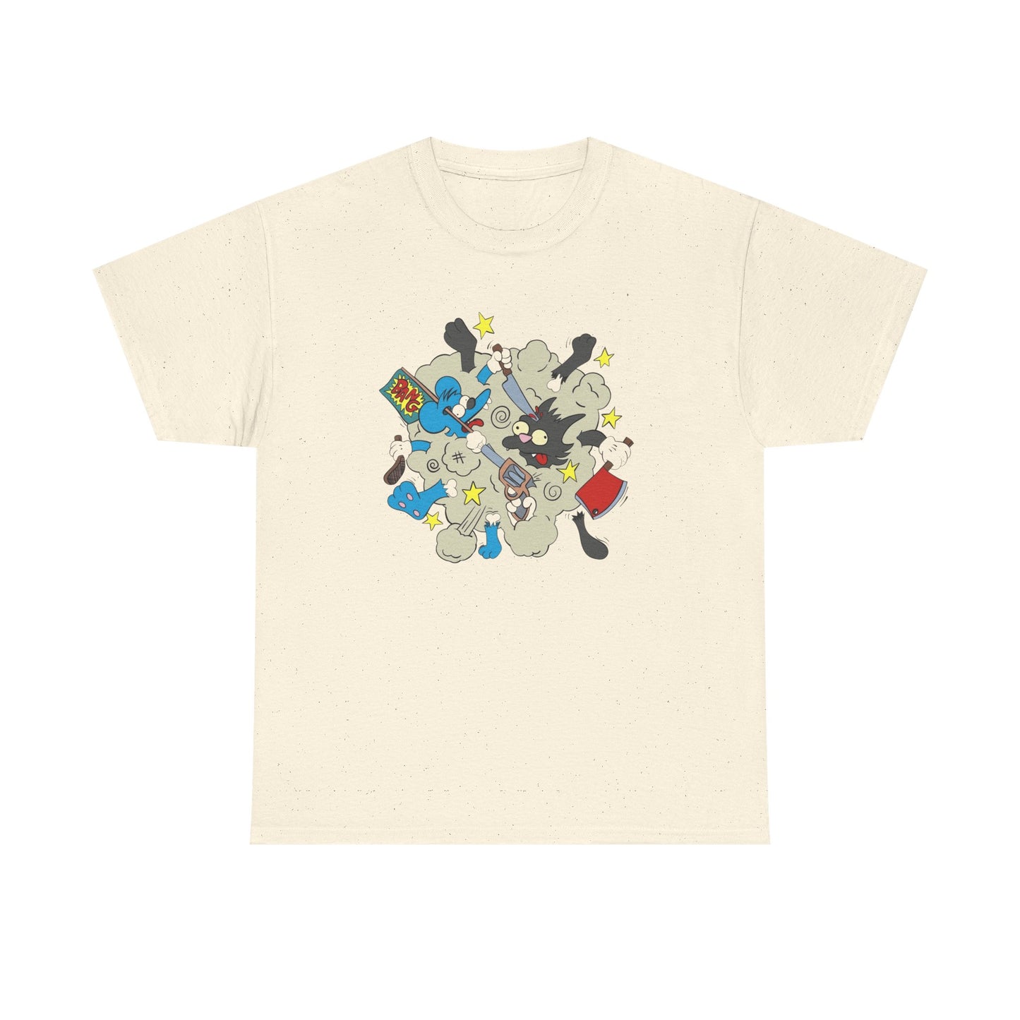 Itchy And Scratchy Show Funny Graphic T-Shirt Comfy Cotton Tee Brand NEW