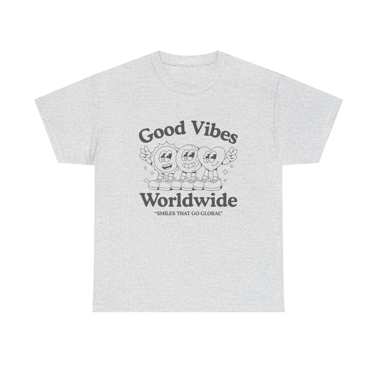 Good Vibes Worldwide Graphic T Shirt NEW ADULT Unisex Heavy Cotton Tee