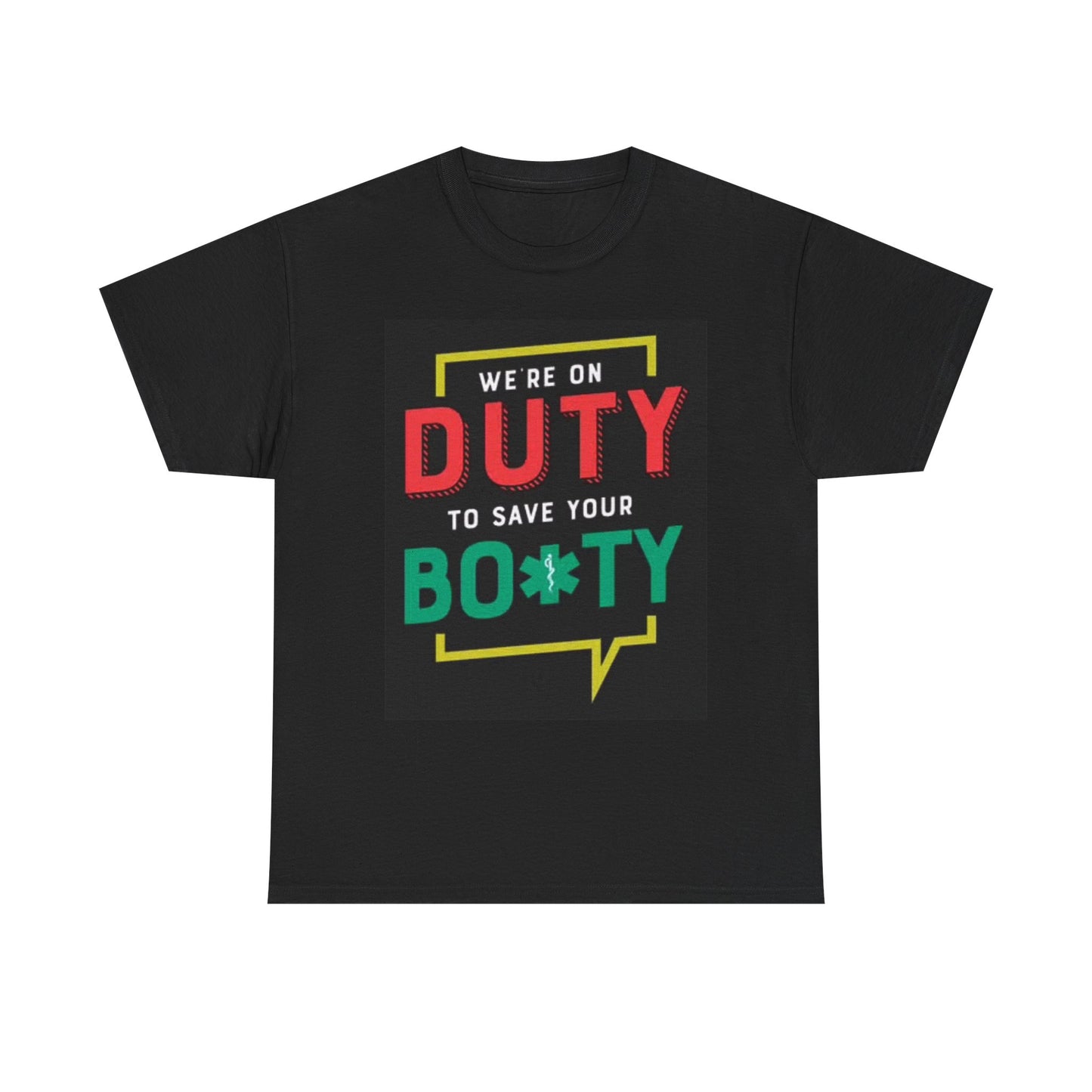 On Duty EMT Funny Graphic T Shirt Retro Neon Gift Unisex Heavy Cotton Tee