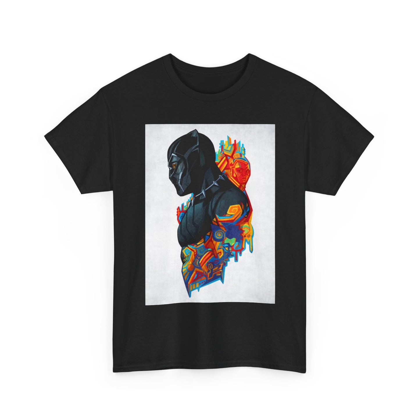 Black Panther Shirt Movie Poster Retro Colorful Painting Unisex Heavy Cotton Tee