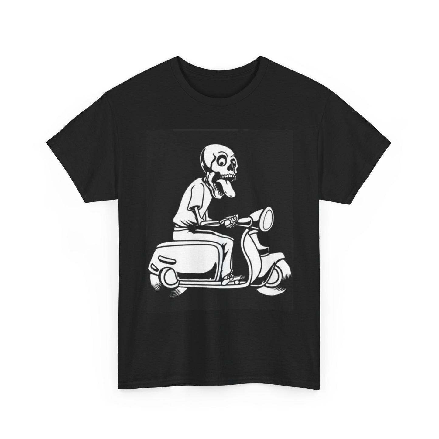 Death Scooter Graphic T Shirt Funny Retro Vespa Comedy Unisex Heavy Cotton Tee