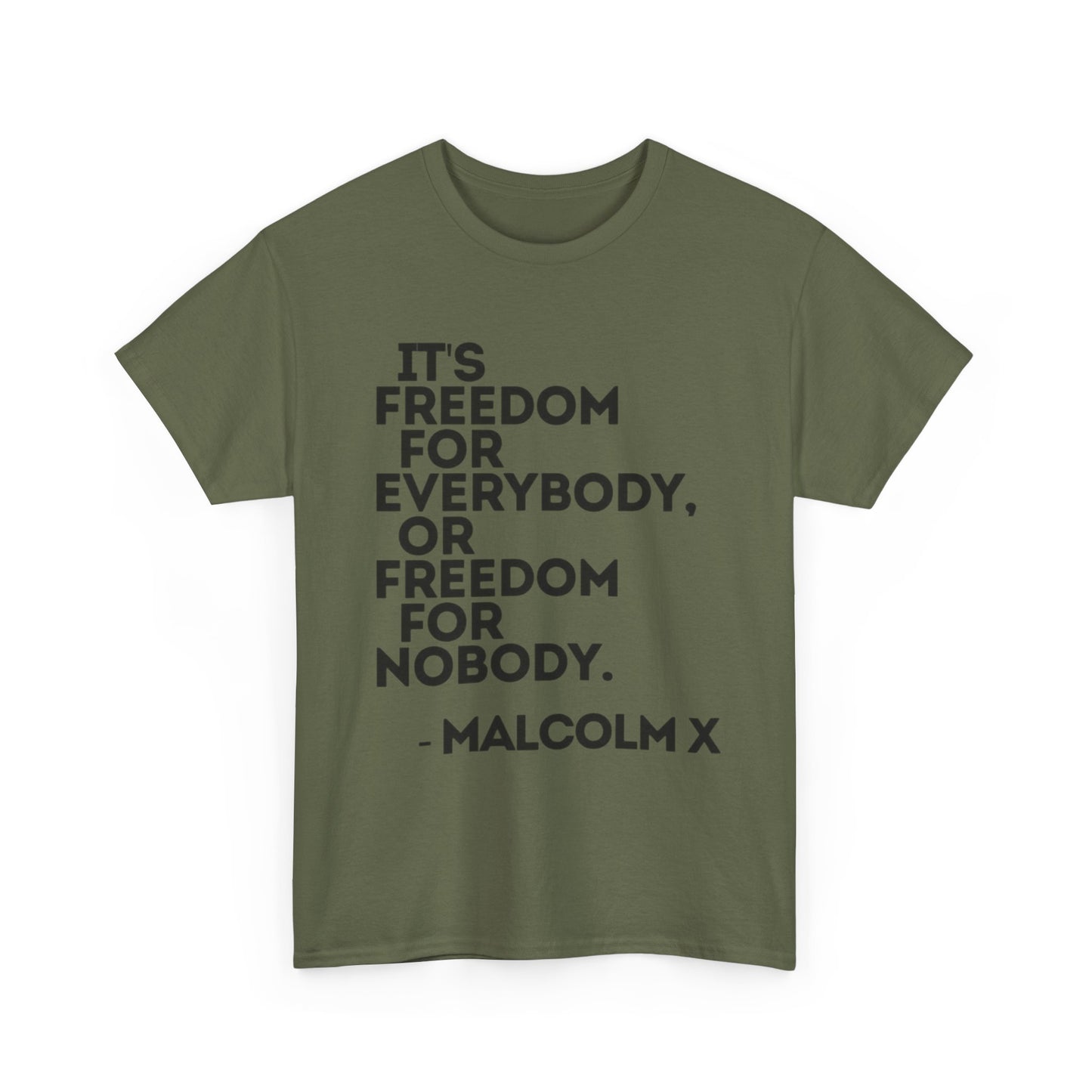 Malcolm X Quotes Retro Graphic T Shirt Heavy Cotton Tee NEW Gift