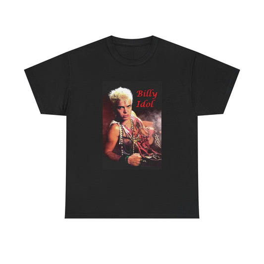 Billy Idol Tshirt Retro Poster Rock Star New!! Unisex Heavy Cotton Tee