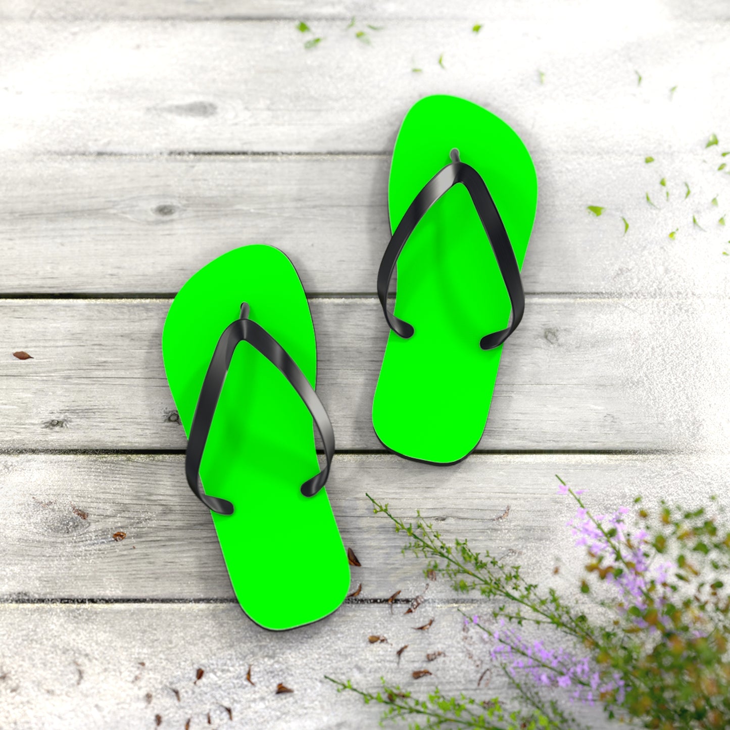 Neon Green Flip Flops, Sandals Slides, Summer Footwear, Brand New