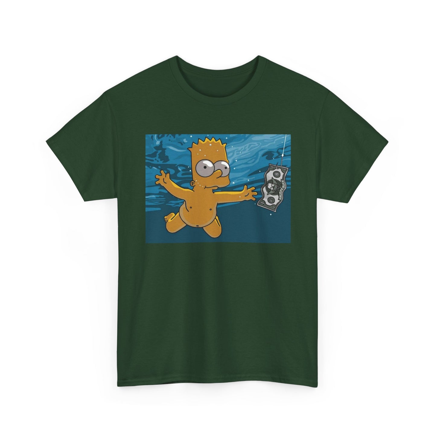 Simpsons T-shirt vintage nirvana retro art funny graphic Unisex Heavy Cotton Tee