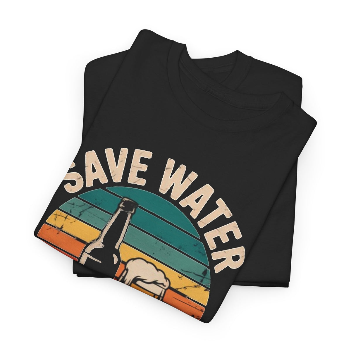 Save Water Drink Beer T-Shirt | Retro Beer Bottle and Pint Design Men's Graphic Tee