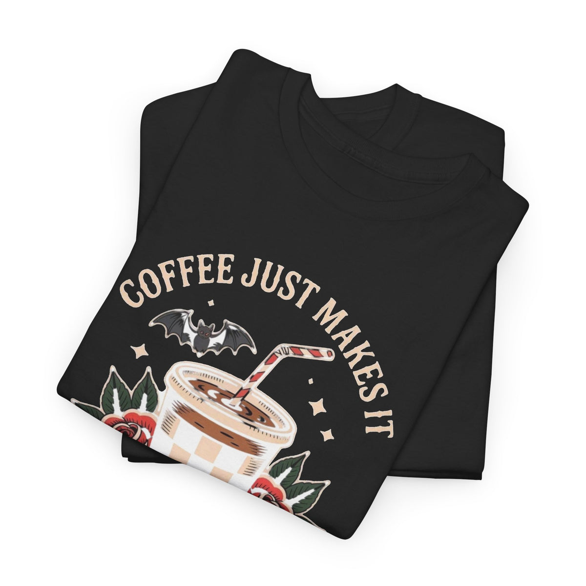 Coffee Just Makes Things Better Graphic T Shirt Men's Heavy Cotton Tee