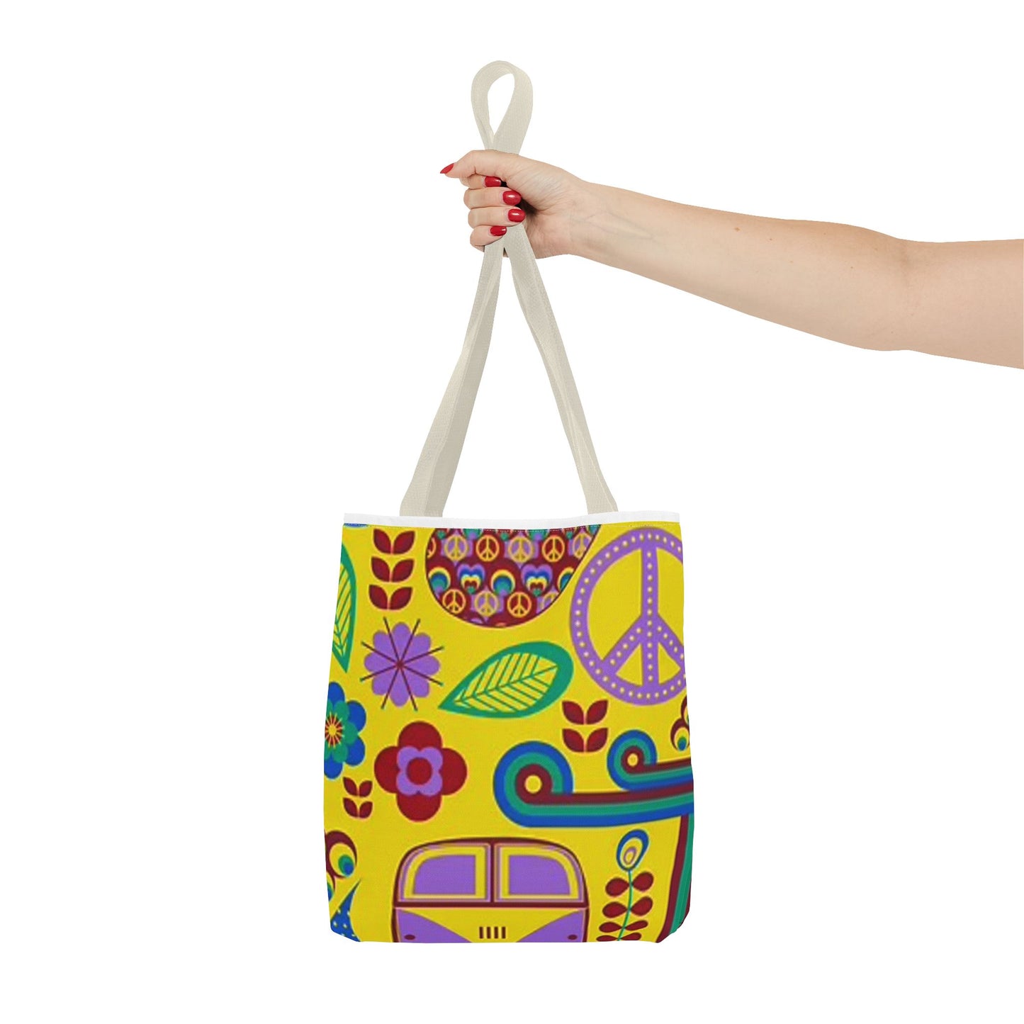 Peace And Love Multi Color BRAND NEW MODERN Tote Bag (AOP)