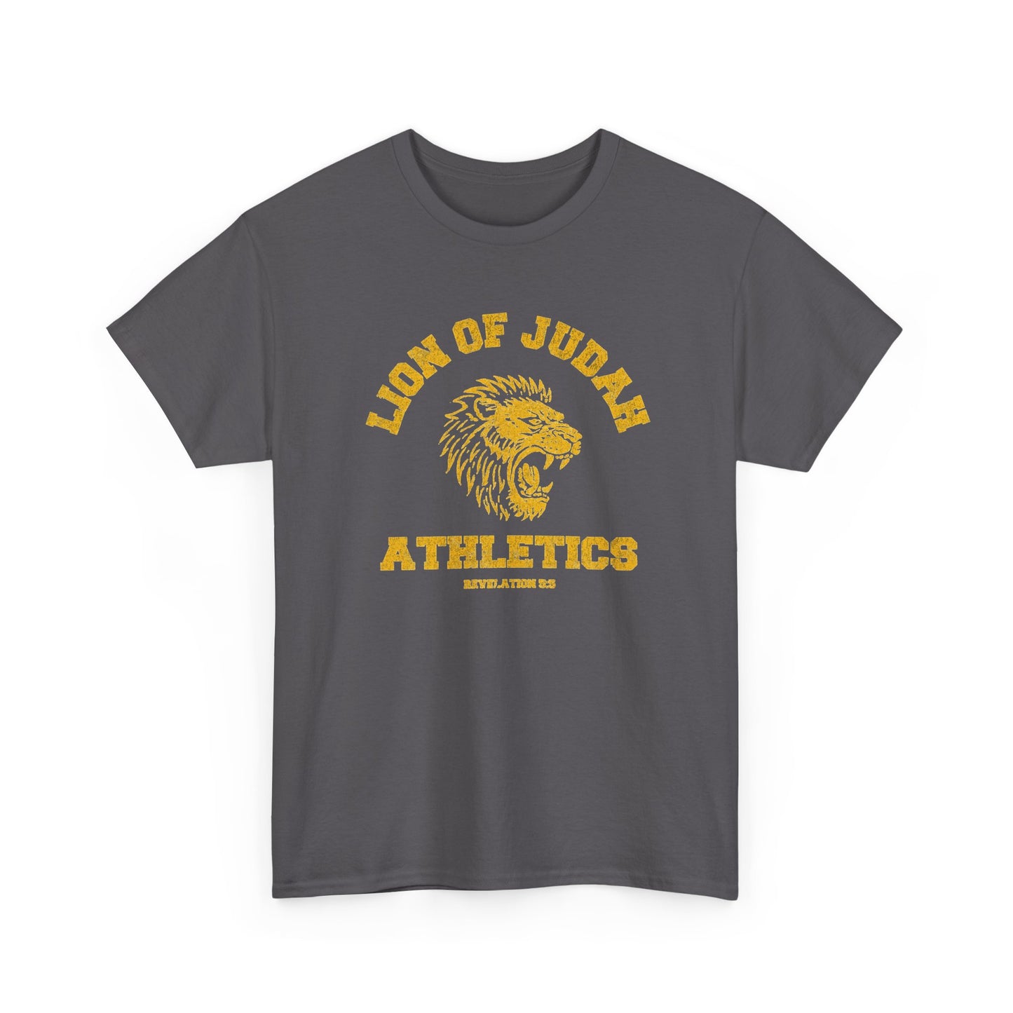 Lion Of Judah Religion Jesus Retro Graphic T Shirt Men's Heavy Cotton Tee - Quality - Modern True to Size