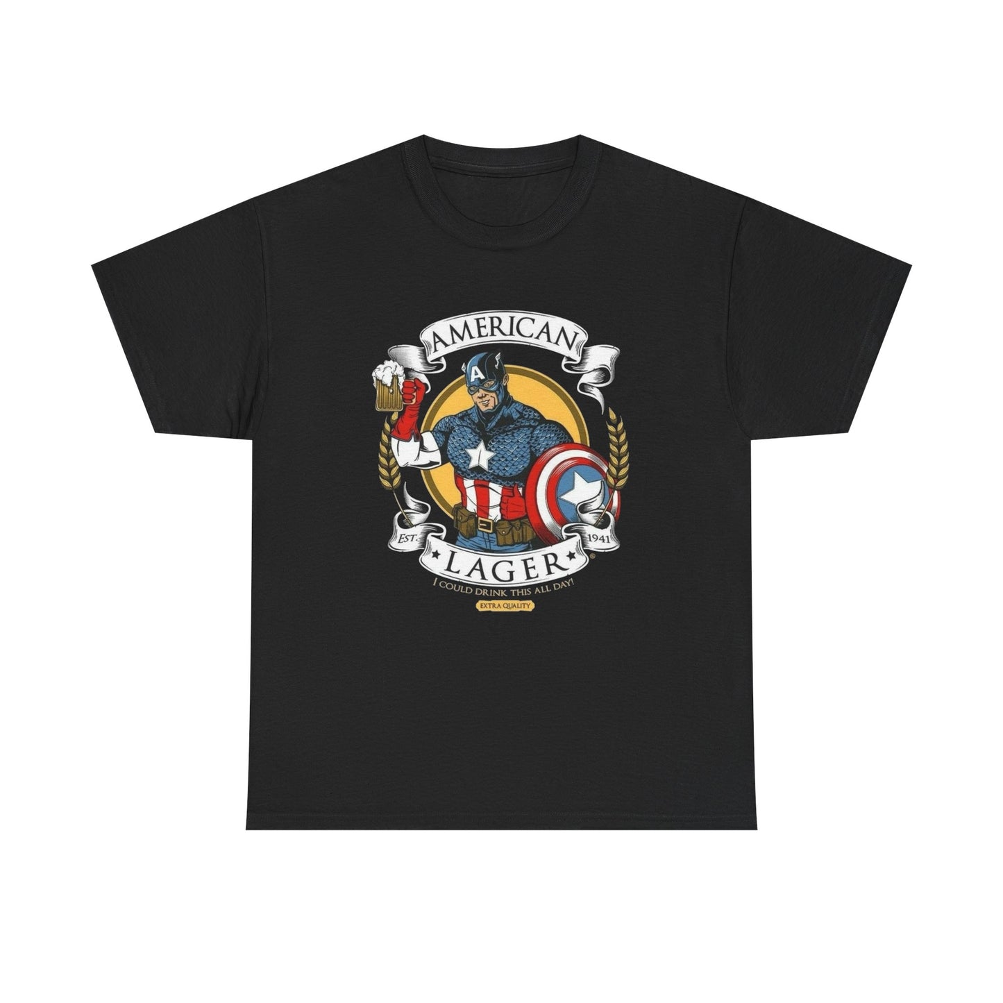 American Lager Beer Graphic T Shirt Unisex Heavy Cotton Tee
