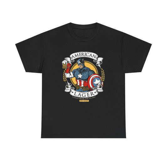 American Lager Beer Graphic T Shirt Unisex Heavy Cotton Tee