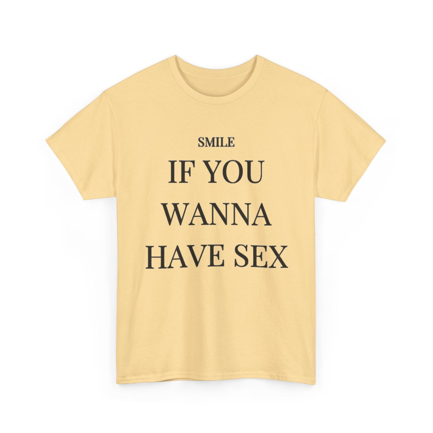 Smile If You Wanna Have Sex T shirt Funny Gift Comedy Unisex Heavy Cotton Tee