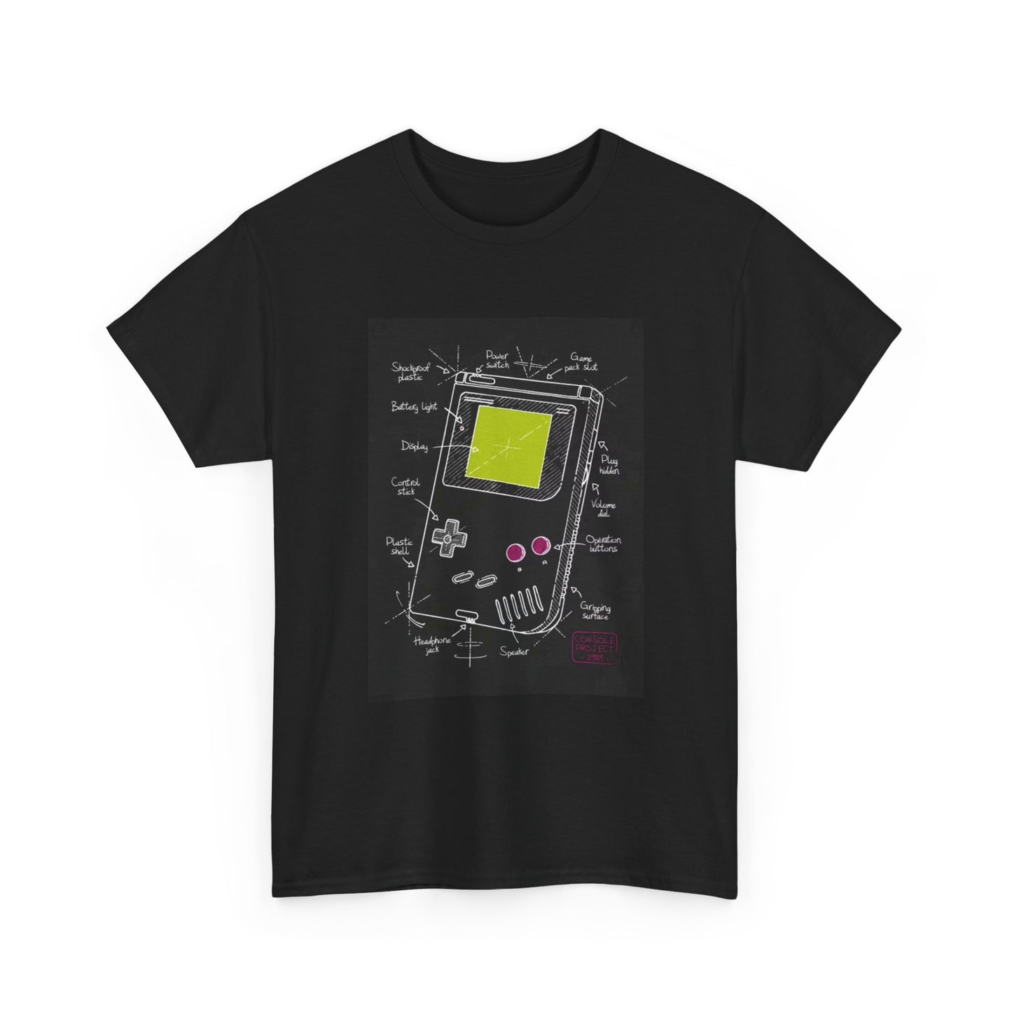 Gameboy Tshirt Retro First Gen Gaming Gamer vintage Unisex Heavy Cotton Tee