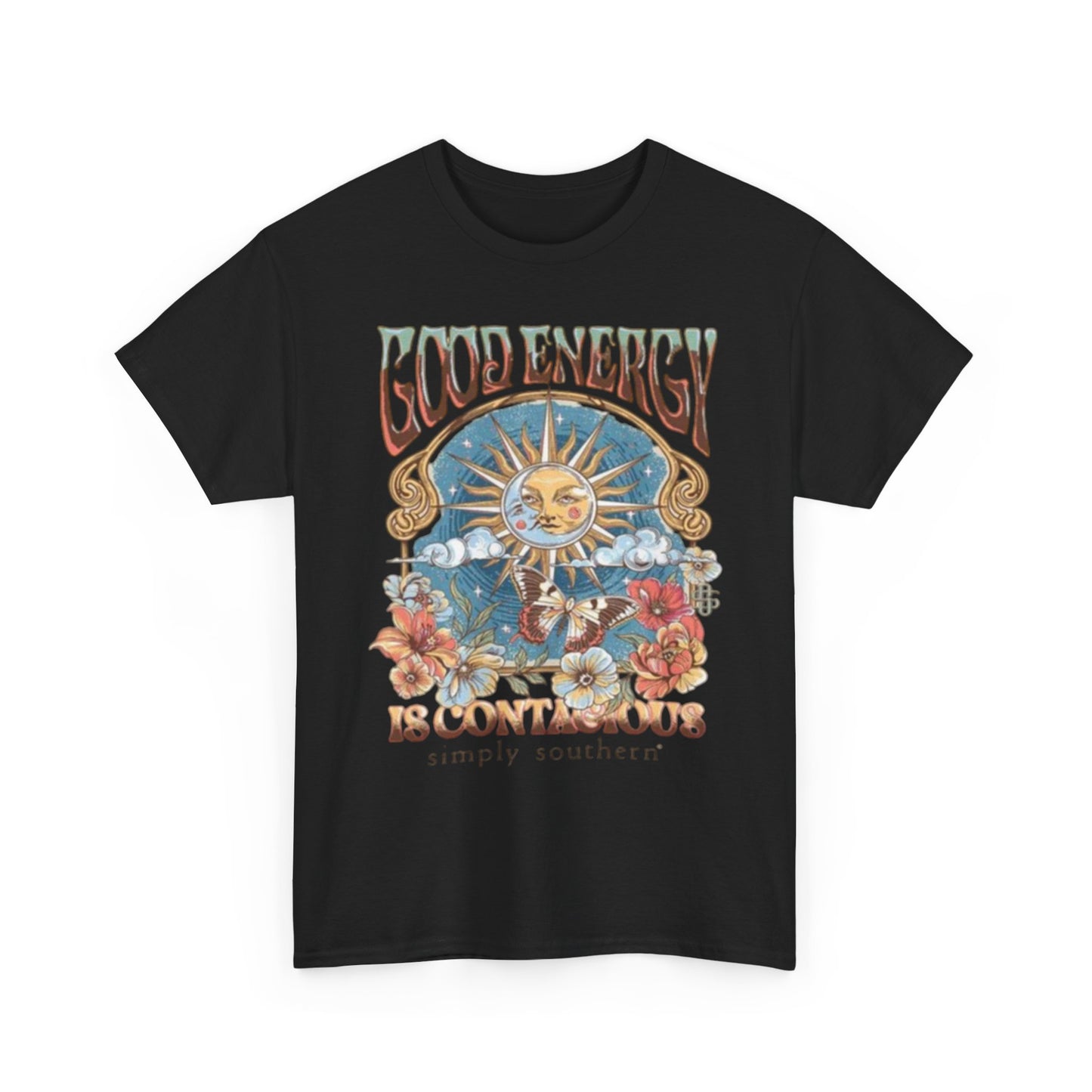 Good Energy Is Contagious Graphic T-Shirt Unisex Heavy Cotton Tee Gift NEW