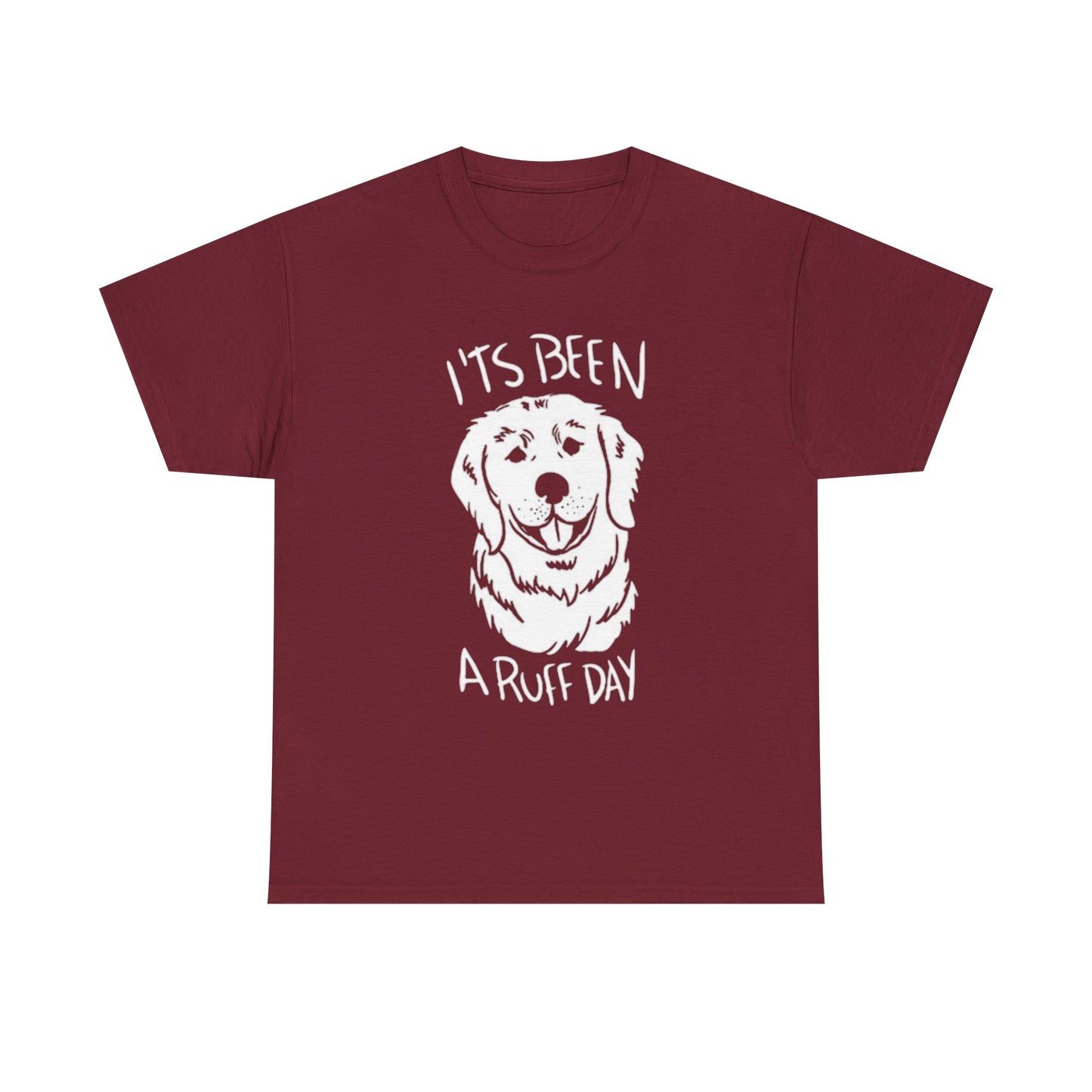 Its Been A Ruff Day Funny Golden Retriever Graphic T Shirt Unisex Heavy Cotton