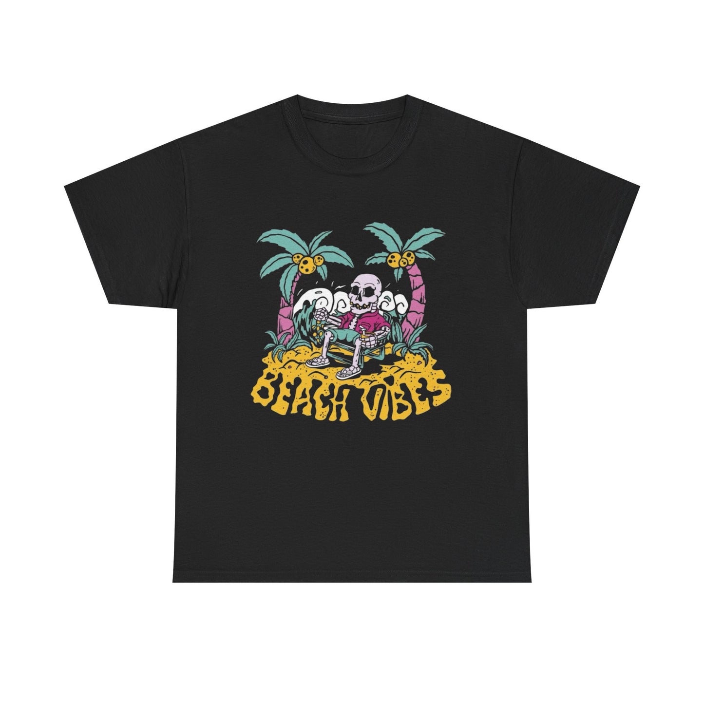 Beach Vibes Graphic T Shirt NEW Adult Unisex Heavy Cotton Tee