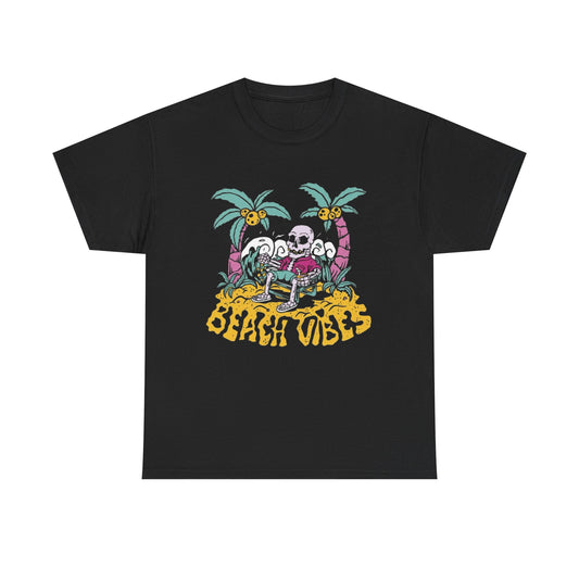 Beach Vibes Graphic T Shirt NEW Adult Unisex Heavy Cotton Tee