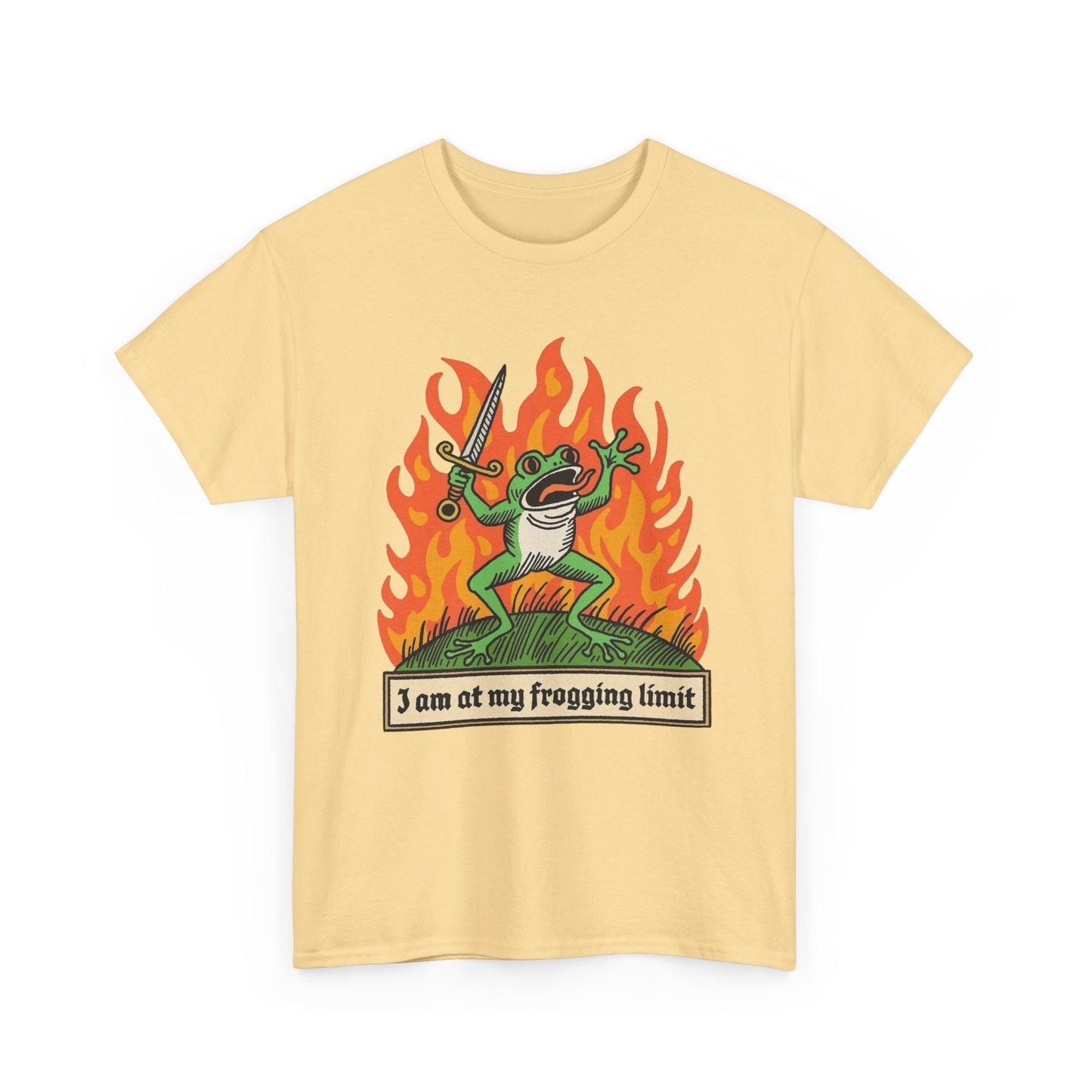 Im At My Frogging Limit Funny Graphic T Shirt Unisex Heavy Cotton Tee