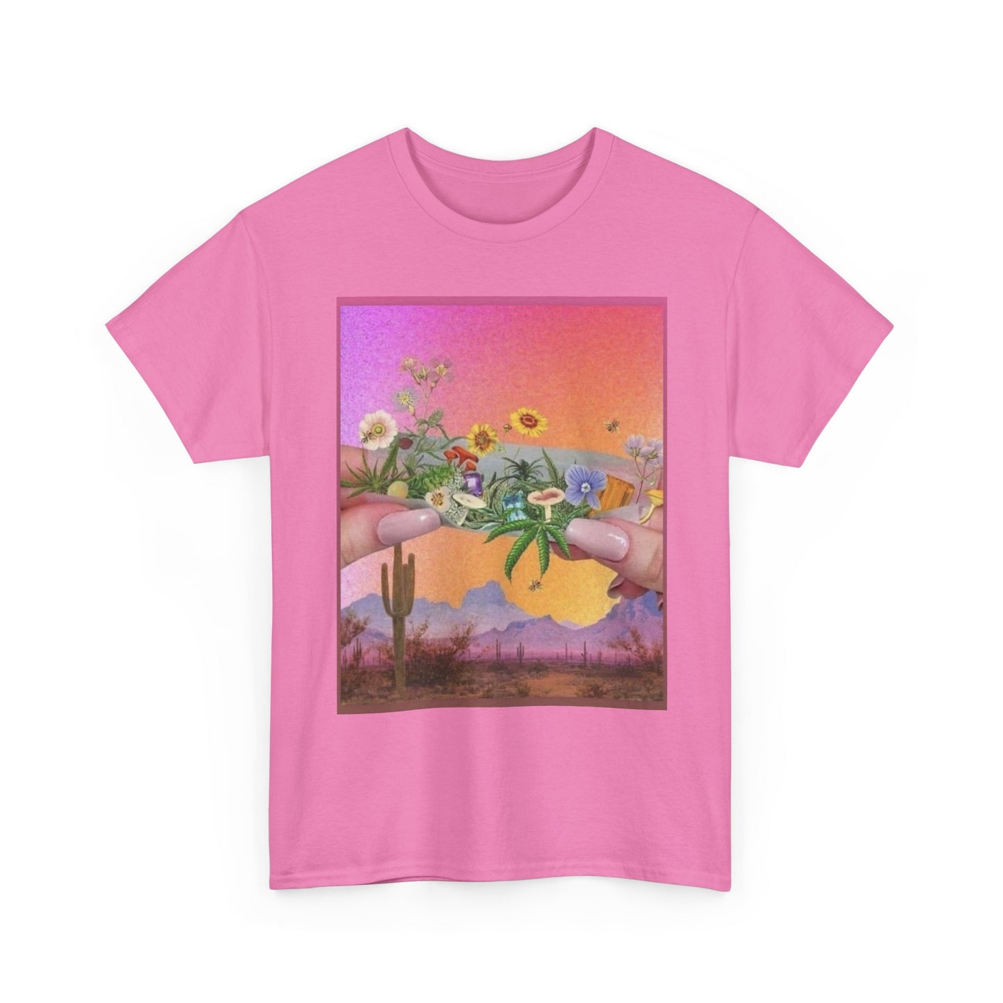 Rolling Flowers Graphic T-Shirt Women's Heavy Comfy Cotton Tee